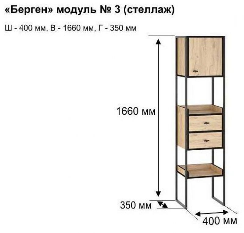 Стеллаж берген 3 ивару