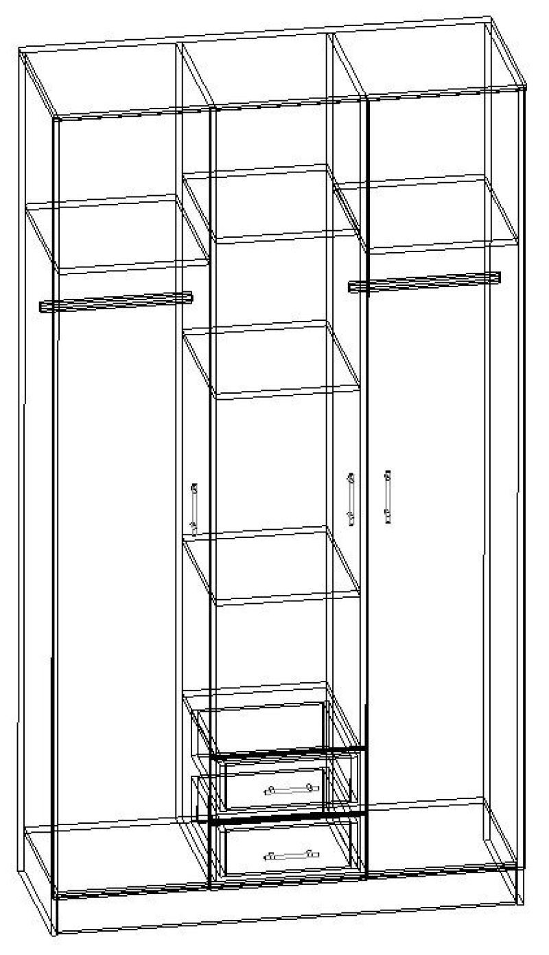 Шкаф трио 3-х створчатый Стендмебель